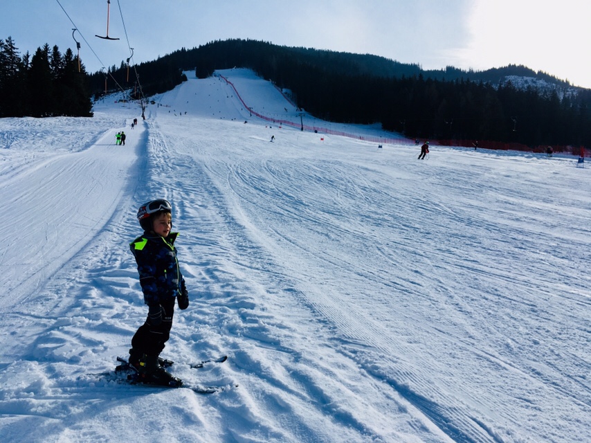 Optimale Piste für Ski-Anfänger in Hinterreit