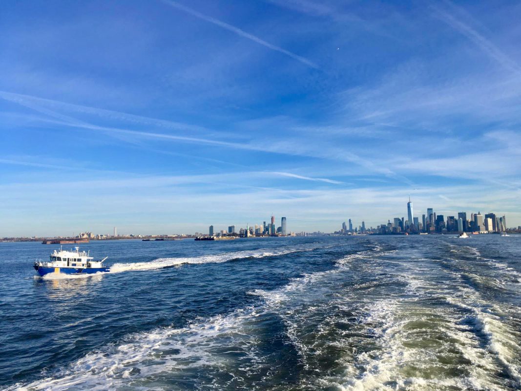Ferry ride to the starting point with police escort